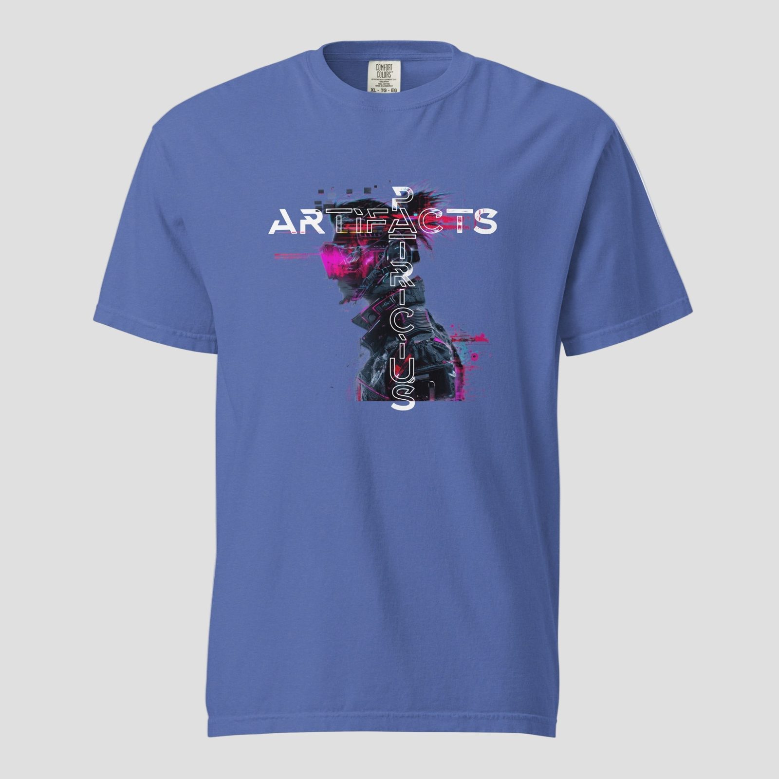 Glitched T-Shirt, Mystic Blue