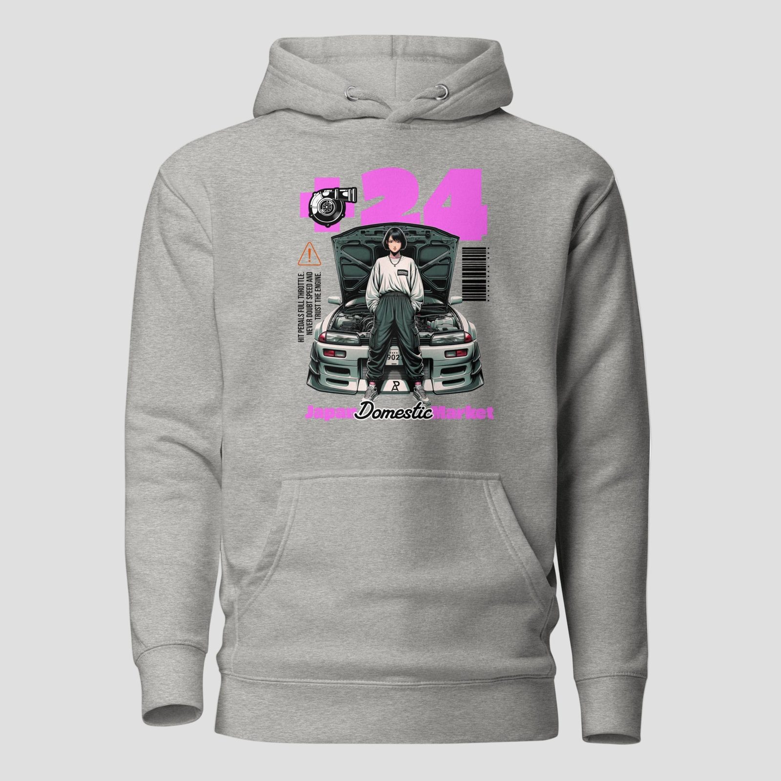 Jdm Style Hoodie, Carbon Grey