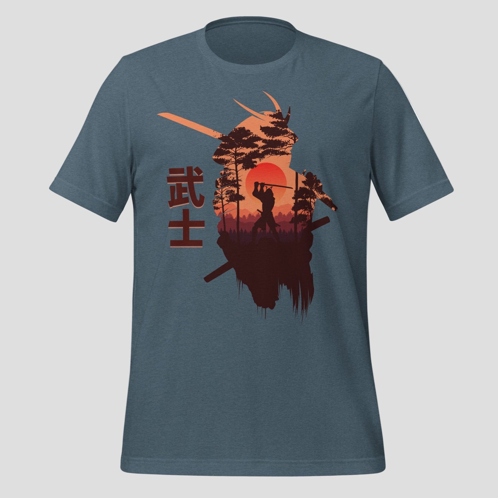 Sunset Samurai T-Shirt, Heather Slate