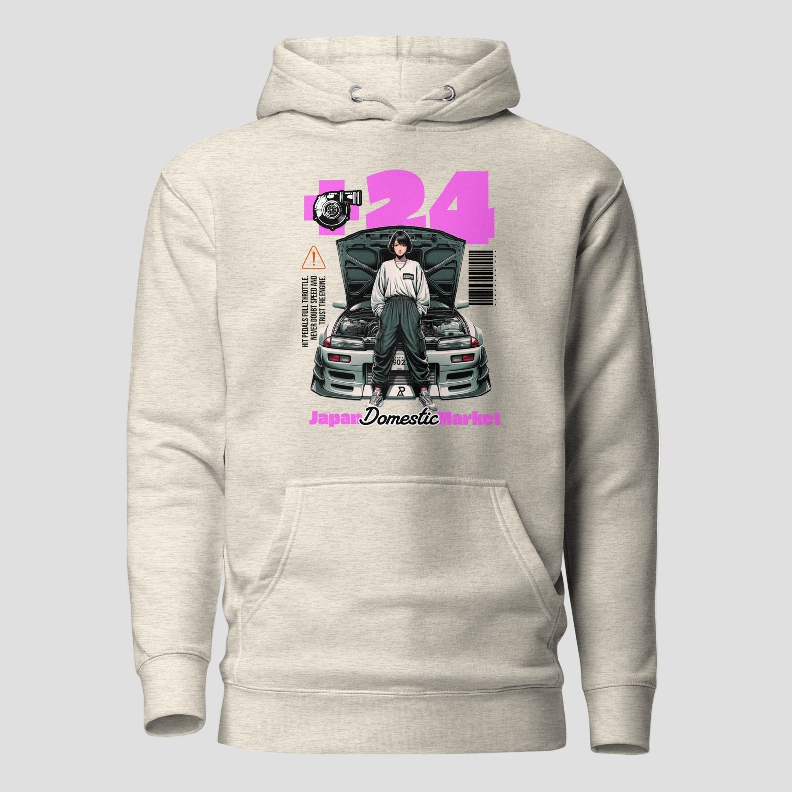 Jdm Style Hoodie, Oatmeal Heather