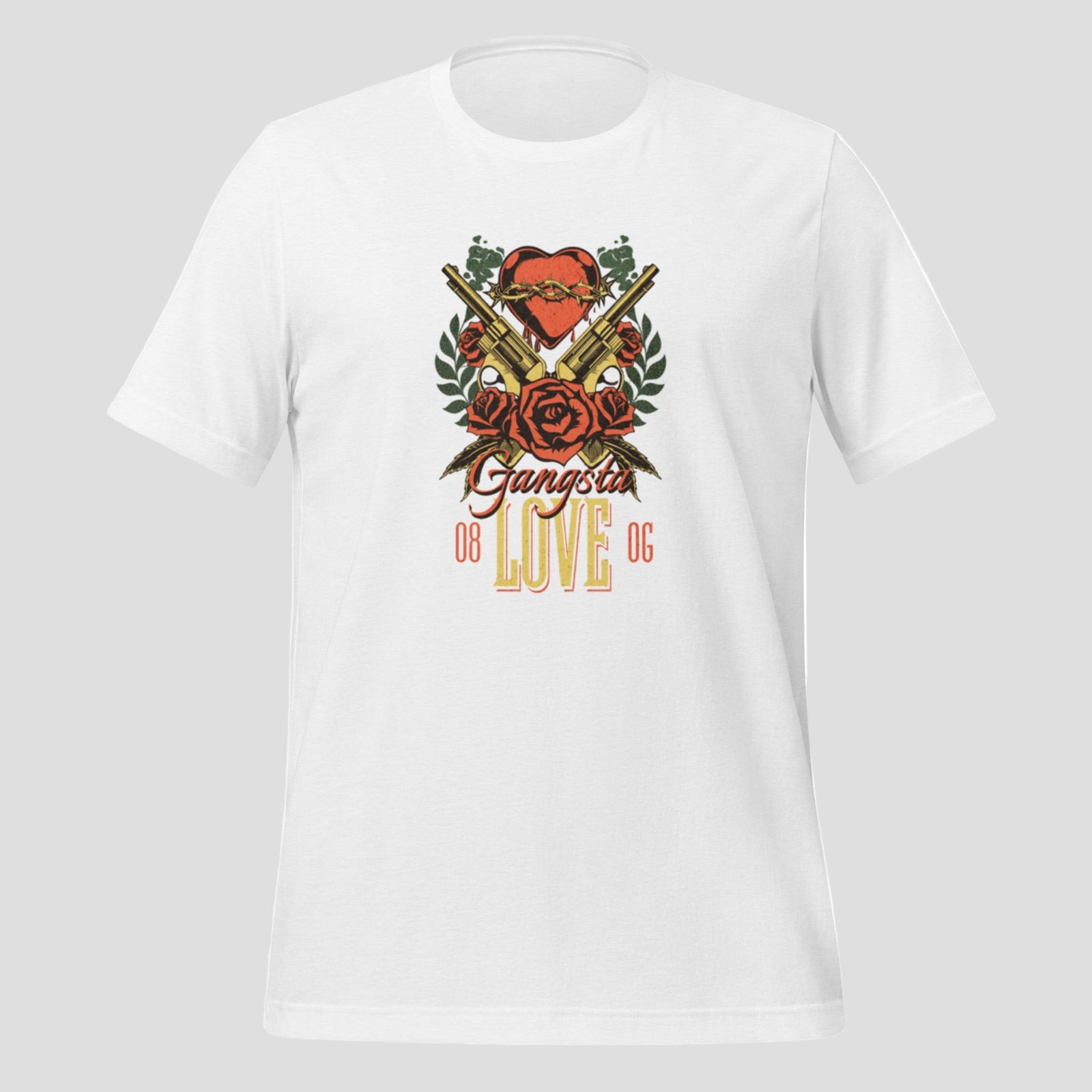 Violent Rose T-Shirt, Solid White Blend
