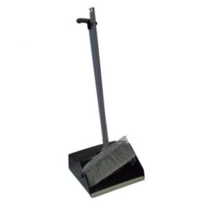 Plastic Long Handle Scoop and Brush Black