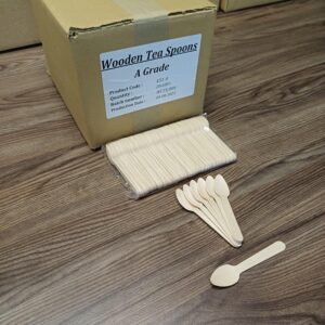 Wooden Tea Spoons Unwrapped 100’s A-Grade