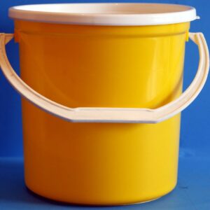 Bucket 5L Yellow Round With Handle & Lid
