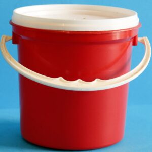 Bucket 5L Red Round With Handle & Lid