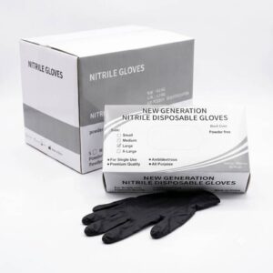 Gloves Nitrile Large Black Case of 10×100